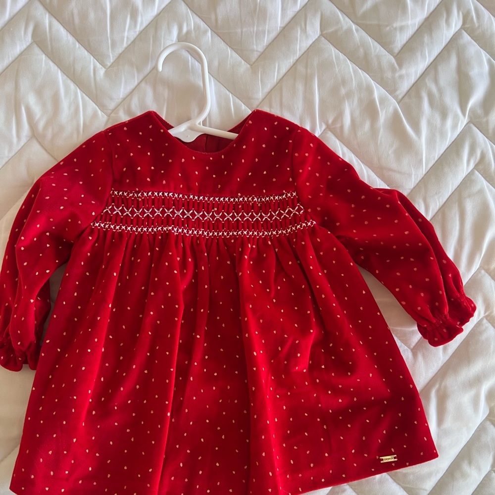 Mayoral baby girls velvet dress in size 4-6 months (3-6 months US)